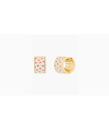 Kate Spade Yellow Gold Heritage Spade Huggies Earrings Lips Cream Kisses - £39.34 GBP