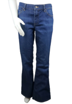 NYCo Low Rise Super Flare Jeans Womens 8 Blue Dark Wash Stretch Denim Retro - $19.58