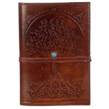 Leather Diary - Feather with Birds, Leaf of Tree Embossed Size 6 X 8.5 I... - £35.88 GBP