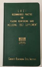 VINTAGE 1st Ed 1959 CRSI Recommended Practice for Placing Reinforcing Ba... - $19.79
