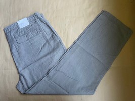Calvin Klein Flat Front Pants Size: 40 X 32 New Ship Free Straight Cotton /Linen - £70.47 GBP