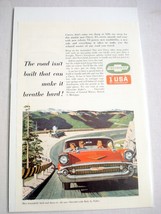 1957 Color Chevrolet Ad The Road Isn't Built That Can Make It Breathe Hard - £6.28 GBP