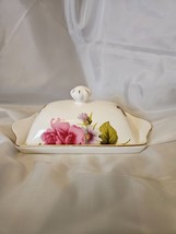 Grace&#39;s Teaware Porcelain Covered Butter Dish Flowers Floral Butterflies - $32.73