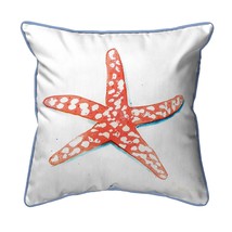Betsy Drake Coral Starfish Extra Large 22 X 22 Indoor Outdoor White Pillow - £55.38 GBP
