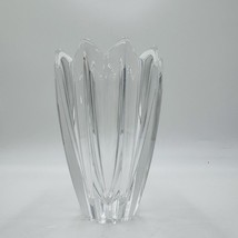 Vintage Orrefors Crystal FLEUR VASE Sweden 6in Lead Original Sticker Decor - $49.50