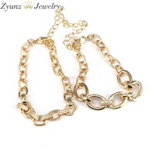 5PCS, Punk Link Chain Bracelet Gold Color Micro Pave CZ Bracelets Woman Girls Je - £38.37 GBP