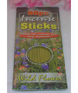 New 60 Piece Package of Wildflower Incense Sticks Natural Aroma - £5.50 GBP