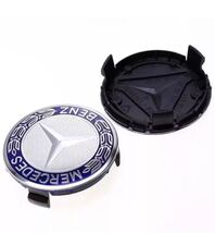 Mercedes Benz Dark Blue 75mm alloy wheel center caps hubcaps - $23.59