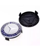 Mercedes Benz Dark Blue 75mm alloy wheel center caps hubcaps - $23.59