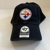 Pittsburgh Steelers NFL 47 Brand Black MVP Adjustable Hat NWT - £22.92 GBP