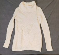 Chico’s Cowl Neck Sweater Sequined Gold Metallic Luxurious Cream Ivory S... - £18.27 GBP