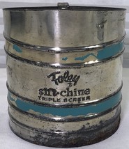 Vintage Foley Sift-Chine Flour Sifter Triple Screen,Teal Turquoise Bands... - $181.99 MXN