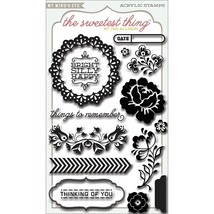 Clear Stamp Set 15 Piece Acrylic Assorted Card Making Arts Project Scrapbook - £10.34 GBP