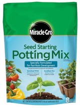 Miracle-Gro 74978500 Indoor and Outdoor Seed Starting Potting Mix 8 qt. - £12.01 GBP