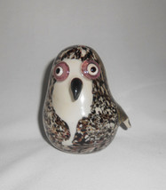 Murano Glass Owl Speckled Figurine Italian Art Glass Paperweight - £46.70 GBP