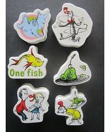 Dr. Seuss GIANT ERASERS 6 Ct. 1&quot; x 2&quot; x 1/2&quot; Package BRAND NEW! - $7.02