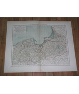 1899 ANTIQUE MAP WEST EAST PRUSSIA DANZIG KALININGRAD KÖNIGSBERG POLAND ... - £29.66 GBP