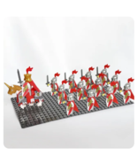 13pcs Castle Knights Red Weapons Horse Lion Sword  Army Building Block F... - £21.95 GBP