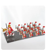 13pcs Castle Knights Red Weapons Horse Lion Sword  Army Building Block F... - £20.92 GBP