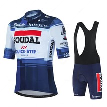 Soudal Quick Step 2023 Summer Cycling Jersey Suit Men&#39;s  Mountain Bicycle Clothi - £93.10 GBP