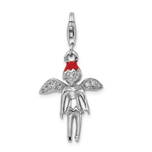 Amore La Vita Silver  Polished 3-D Enameled with CZ Fairy Charm with Fancy Lobst - £24.11 GBP