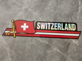 High Quality Flag Sticker 2.5&quot;X12&quot; Decal Metallic Prismic SWITZERLAND - £5.41 GBP