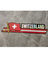 High Quality Flag Sticker 2.5&quot;X12&quot; Decal Metallic Prismic SWITZERLAND - £5.11 GBP