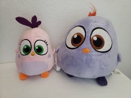 Angry Birds Hatchlings Plush Lot Zoe Pink Will Purple  Stuffed Animals Round - £20.92 GBP
