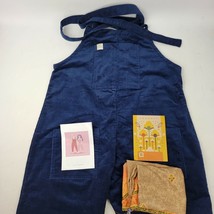 New Handmade Organic Cotton Lucy And Yaks Blue Dungarees Sz Small 30 - £70.21 GBP