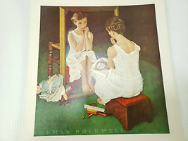 Vintage Norman Rockwell Girl At The Mirror Painting Print Art 1959 11x14 - £11.18 GBP