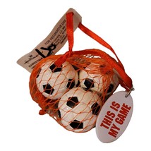 Hallmark Football &quot;This is My Game&quot; Ornament 3 Mini Soccer Balls in Net - £8.11 GBP