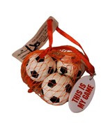 Hallmark Football &quot;This is My Game&quot; Ornament 3 Mini Soccer Balls in Net - £7.86 GBP
