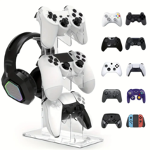 Transparent Controller Stand for PS5 PS4 PS2 Switch Pro Headset Xbox Rack - £15.81 GBP