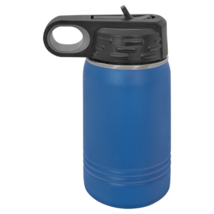 Blue 12oz Double Wall Insulated Stainless Steel Sport Bottle w/  Flip To... - £13.70 GBP