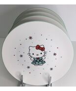 4 Dinner Plate Sanrio Hello Kitty Ceramic 10.5” Christmas Tree Dress Sno... - €59,07 EUR