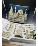 Snowflake Falls 2002 Village Accessories Hand Painted Porcelain 10K Gold... - $70.75