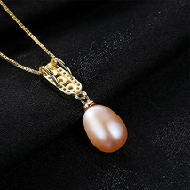 S925 Silver Necklace Freshwater Pearl Pendant Micro-Inlaid Zircon Necklace Fashi - £18.38 GBP