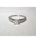 14K White Gold Ladies Princess Diamond Wedding Ring .68TCW Size 7 K530 - £488.40 GBP