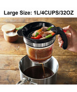 1L Gravy Fat Separator With Bottom Release 4-Cup Soup Oil Separator W/ S... - $32.99