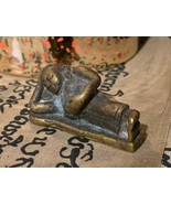 Antique Burmese Weizza Mercury Bronze Reclining HoTei Buddha Opium Den W... - $89.90