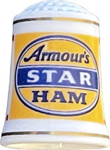 Armour&#39;s Star Ham - Franklin Mint 1980 Country Store Porcelain Thimble - $4.99