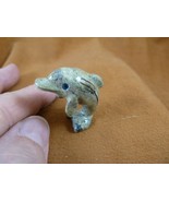 (Y-DOL-102) little green Serpentine DOLPHIN figurine SOAPSTONE PERU dolp... - $248.79 MXN