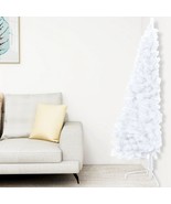  Artificial Half Christmas Tree White PVC, Steel Large - $2,190.39 MXN