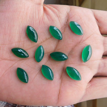 6x12 mm Marquise Natural Green Onyx Cabochon Loose Gemstone Lot 30 pcs - £11.45 GBP