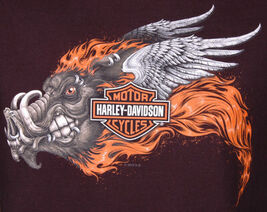 Harley Davidson Lake Geneva WI-Motorcycle-Hog-Black T Shirt-S-100% Cotto... - $32.99