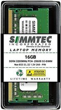 Simmtec Ram 16GB DDR4 3200MHz Sodimm PC4-25600 (PC4-3200AA) CL22 1.2V Non-ECC - £34.72 GBP