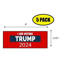 5 PACK 3.37"x 9" I AM VOTING TRUMP 2024 Sticker Decal Gift MAGA Trump BS... - $6.53