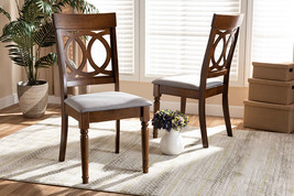 Felisa Gray Fabric Upholstered and Walnut Brown 2Pc Dining Chair Set - $3,222.06 MXN