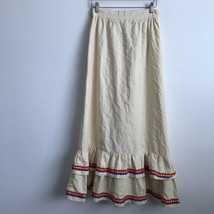 Vtg Junior House Skirt XS Cream Maxi Rick Rack Chevron Tippi Prairie Wes... - £36.68 GBP