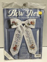 Bow Ties Cross Stitch Happy Easter Unique Door Decoration JCA 08116 - $14.81